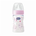 Chicco flašica wellbeing 150ml sa cuclom od silikona, devojčice